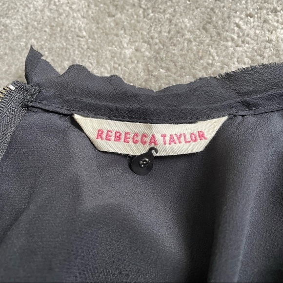 Rebecca Taylor Black Linen Blend Silk Panel Lace Up Bustier Corset Dress Size 8 - Picture 7 of 11